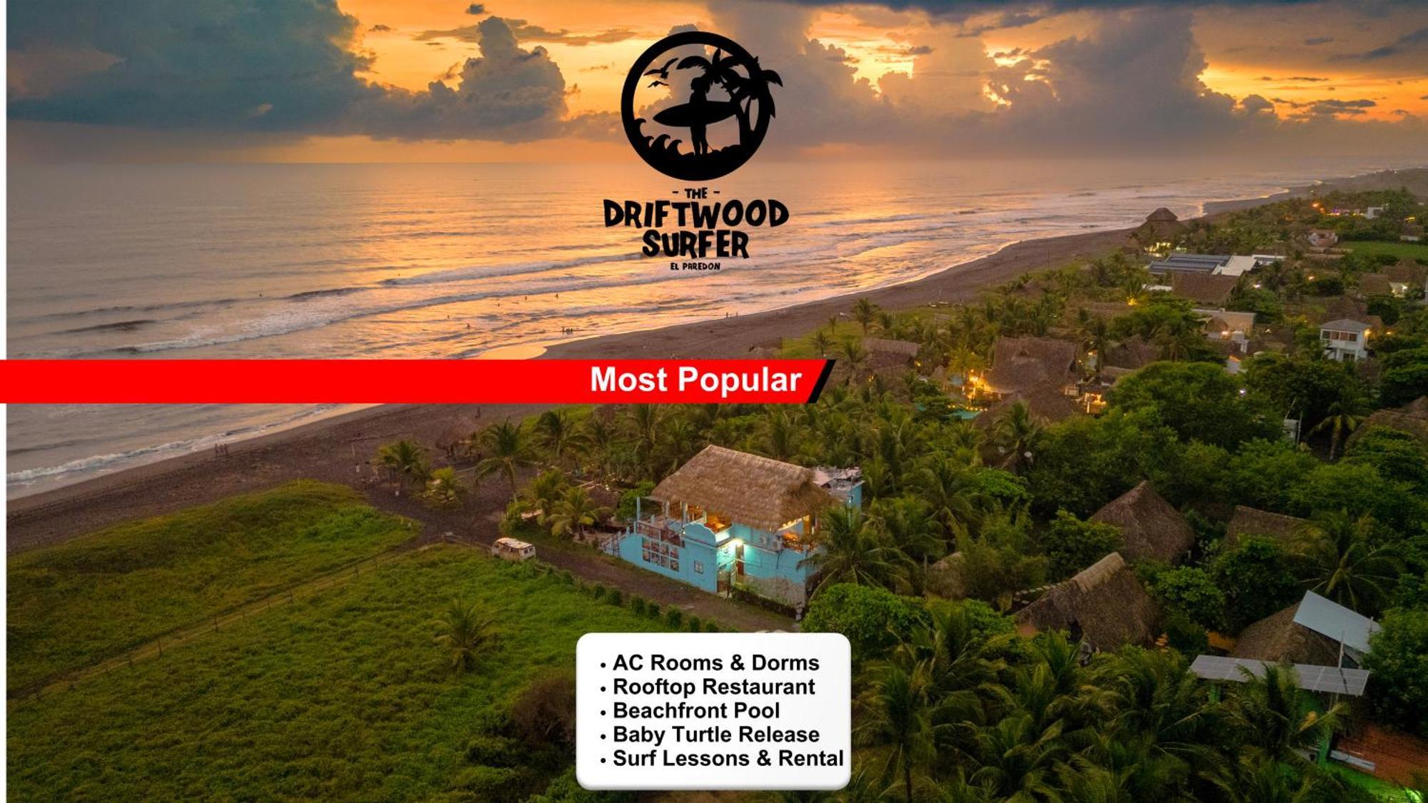 The Driftwood Surfer Beachfront Hostel / Restaurant / Bar, El Paredon Эль-Паредон-Буэна-Виста Экстерьер фото